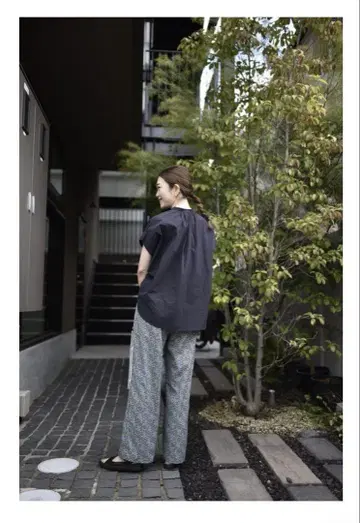 ourhome 리버티 패턴 와이드 팬츠