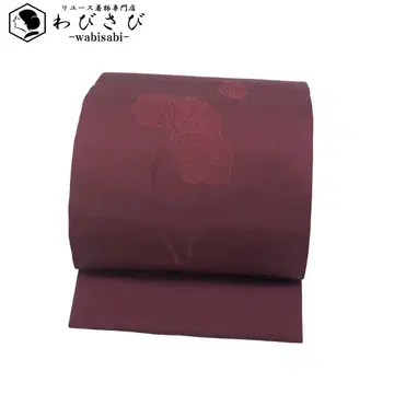 나고야 오비 연잎 무늬 스오 색 조문 O-4938