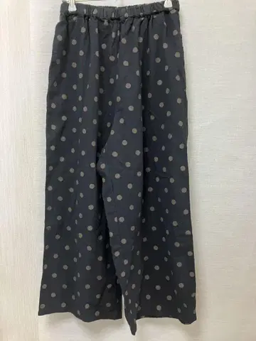 사만사 모스모스 린넨 혼방 패턴 모듬 이지 팬츠 프리 블랙 도트