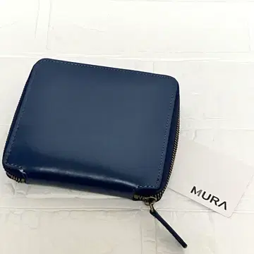 새상품 MURA 접이식 지갑 라운드 지퍼 네이비