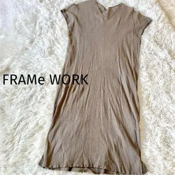 FRAMe WORK 프렌치 슬리브 코튼 100% 롱 원피스