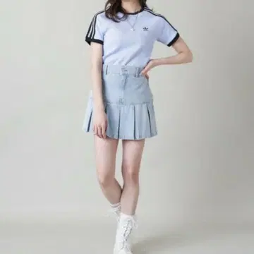 아디다스 와플 티셔츠 스카이블루
