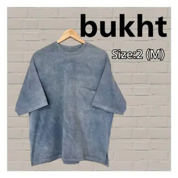 부프트 bukht 빅 실루엣 블루 그레이 티셔츠 포켓