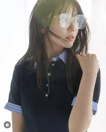 리랜드트루 더블 카라 폴로 니트 네이비