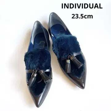 INDIVIDUAL 퍼 x 가죽 태슬 펌프스 23.5