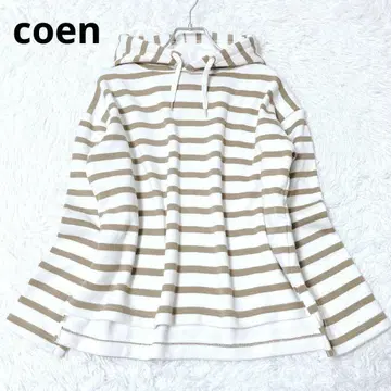 코엔 후드티 상의 긴팔 보더 후드 속기모 캐주얼 가을 겨울