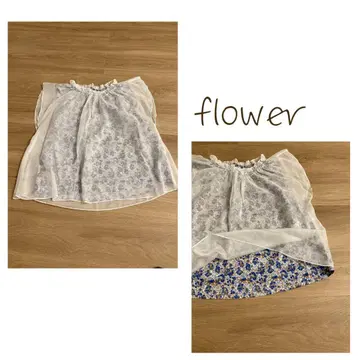 flower 쉬폰 상의 꽃무늬