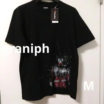 택 포함 새상품 graniph 가면라이더 류우키 프린트 티셔츠 블랙 M