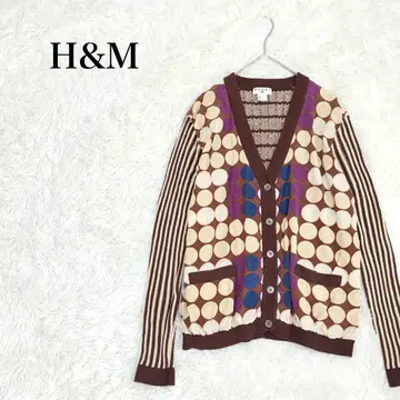 H&M 에이치앤엠 가디건 M 실크 코튼 올 패턴 긴팔