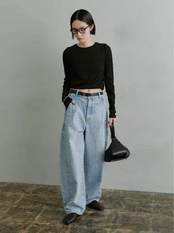 [미사용 새상품] MIESROHE 미스로에 벌룬 구조 데님 팬츠