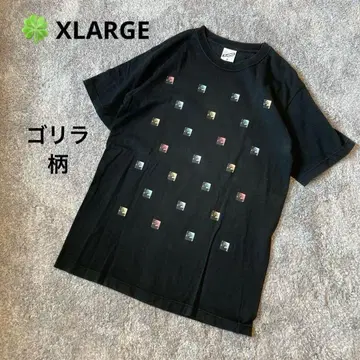 XLARGE 블랙 고릴라 패턴 티셔츠 100% 코튼 겨드랑이 솔기 없음