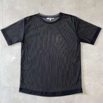 UN3D. 언쓰리디 시어 메쉬 상의 BLACK