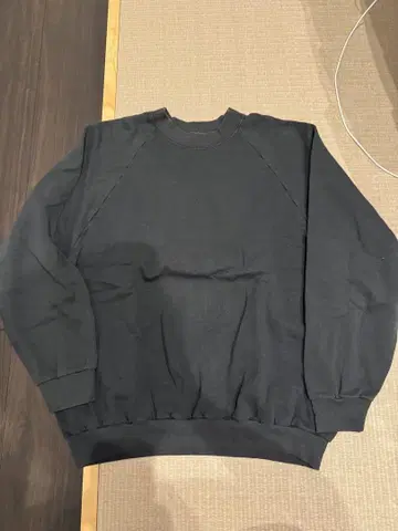 FRUIT OF THE LOOM 무지 블랙 맨투맨 XXL 흑먹색
