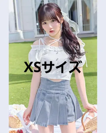 미셸 마카롱 슬림 레그 데님 치마바지 라이트 블루 XS 사이즈