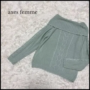 [ axes femme ] 엑시즈팜 오프 터틀넥 니트 M 비쥬