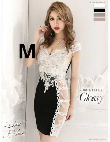 Robe de Fleurs Glossy 타이트 드레스