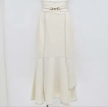 dazzlin 더블 슬릿 비트 스커트 (아이보리)