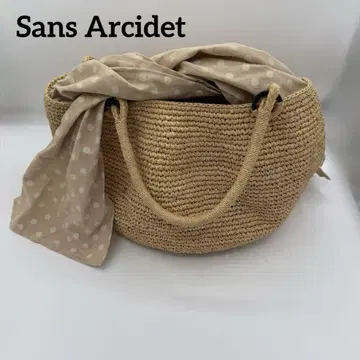 Sans Arcidet 산 아르시데 바스켓백 라피아 도트 무늬