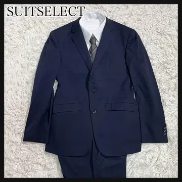 SUITSELECT 네이비 비즈니스 정장 실크 혼방