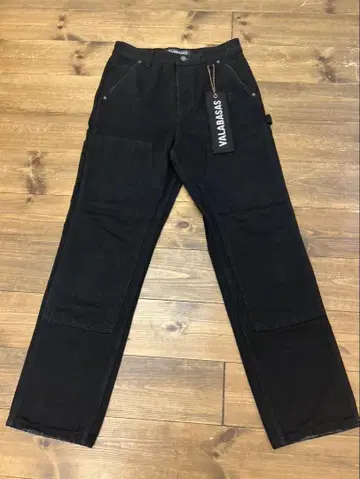 VALABASAS 블랙 데님 스트레이트 데님 배기 데님 발라바사스