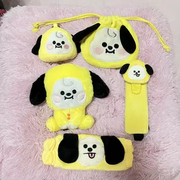 BTS 지민 치미 굿즈 5점 세트 캐릭터 봉제 인형 파우치 세트