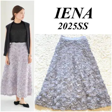 25SS IENA 이에나 플라워 플레어 스커트 튤 그레이 36 꽃