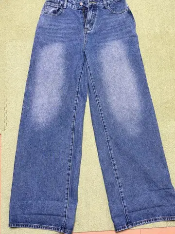 ANSWER ME 와이드 레그 데님 청바지