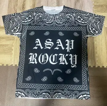 ASAP ROCKY 반다나 패턴 티셔츠 S
