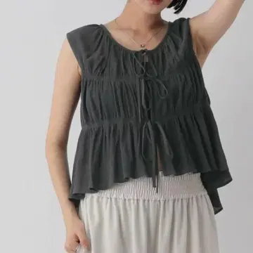 택 포함 새상품, 미사용 / 요류 셔링 블라우스