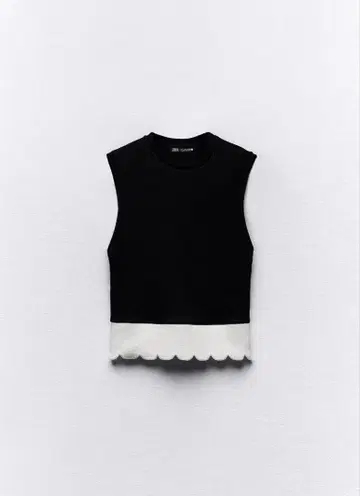ZARA 콘트라스트 탑 탱크탑 프릴