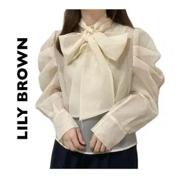 LILY BROWN 보타이 블라우스 리본 시어