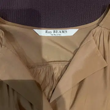 Ray BEAMS 베이지 셔츠 원피스 반팔