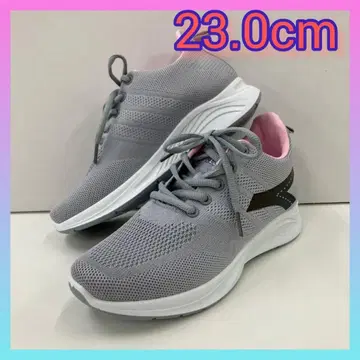 23.0cm 새상품 여성용 스니커즈 굴곡 러닝화 그레이
