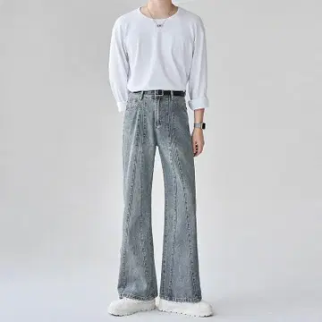 디자인 플레어 데님 Ot4532 otte 한국 와이드 깔끔 캐주얼