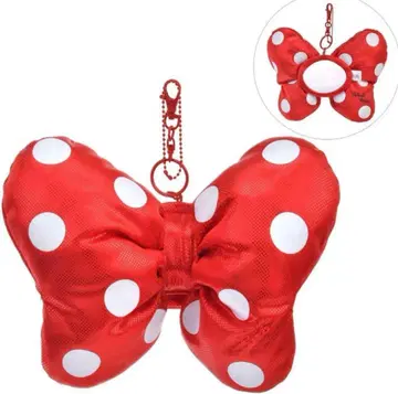 새상품 디즈니 미니 봉제 인형 키링 거울 DOT RIBBON