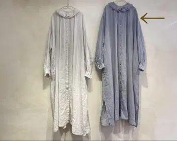 nest robe 에시컬 다이 린넨 2중 옷깃 셔츠 원피스