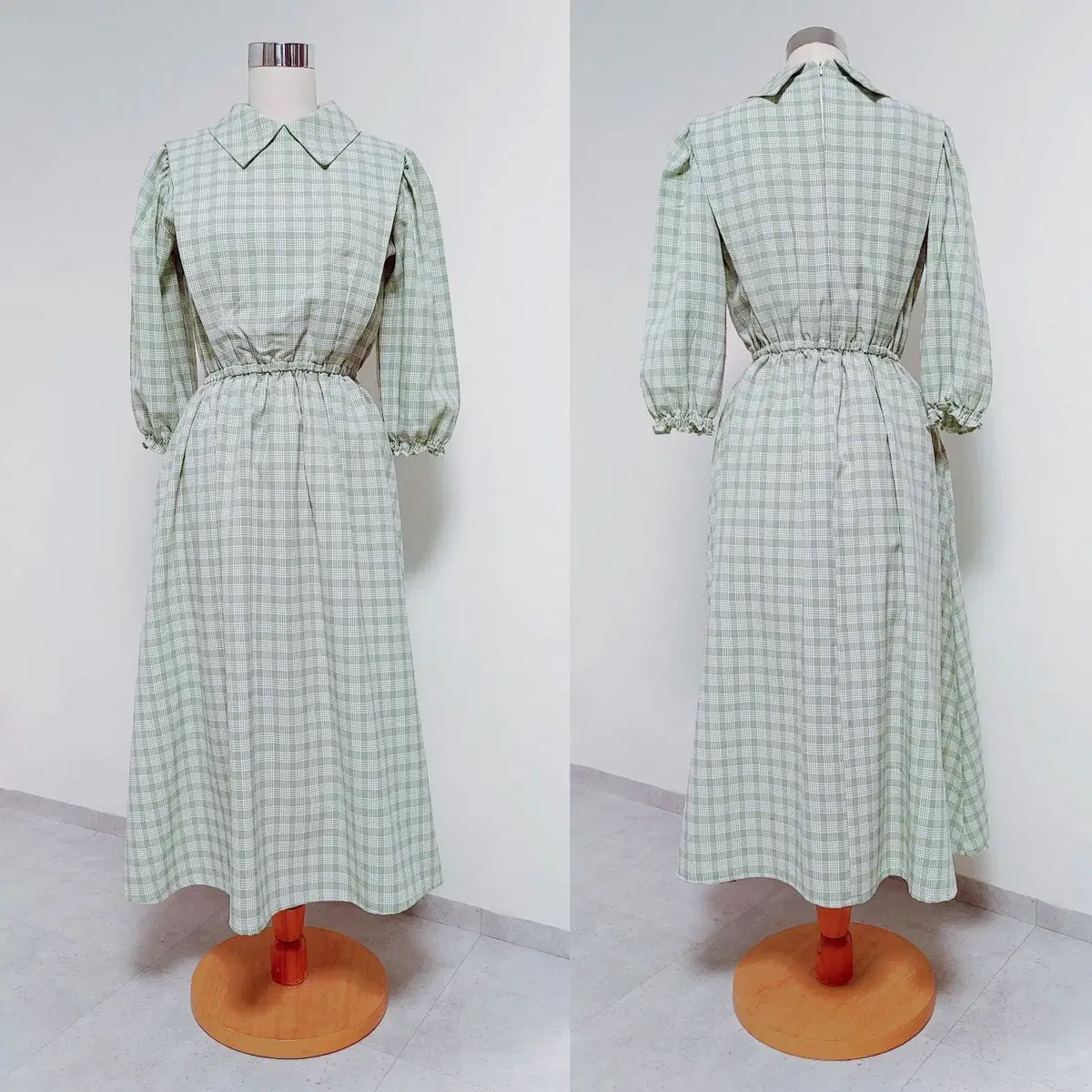 ワンピース ollun sheer check back ribbon one piece オルン sheer check back ribbon one piece レディース