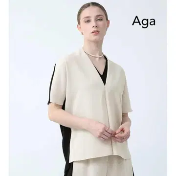 Aga 아가 이중 V 넥 블라우스