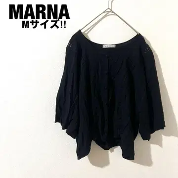 MARNA 마르나 반팔 셔츠 겉옷 블랙 M 여성복 체형 커버 심플