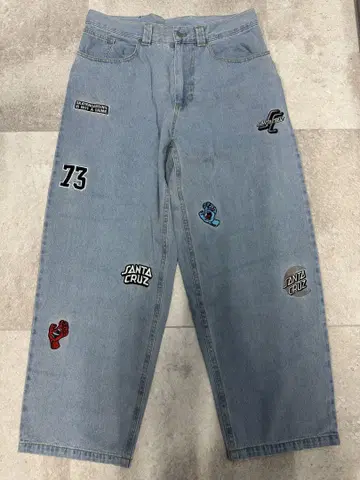 SANTA CRUZ 패치 데님 팬츠 M 사이즈