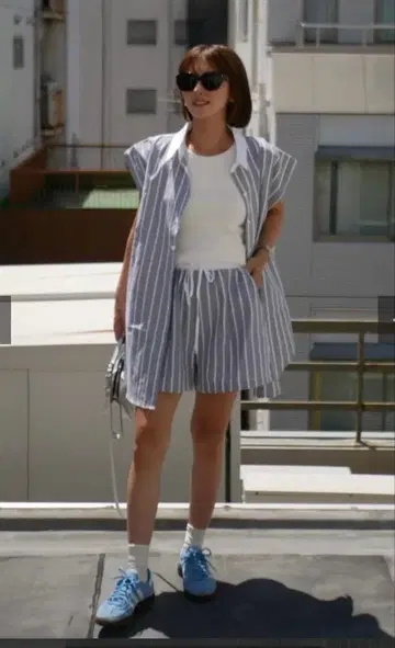bebeod Stripe design shirt & shortpants