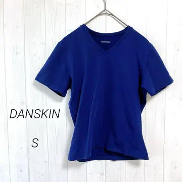 DANSKIN 댄스킨 반팔 티셔츠 블루 S V넥 골드윈