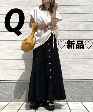 택 포함 새상품 Q 큐 상의 티셔츠 이소재 리본 F 사이즈
