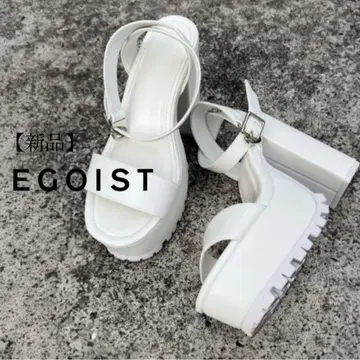 새상품 EGOIST 에고이스트 탱크 밑창 샌들 통굽 화이트