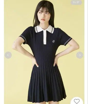 릴리 브라운 폴로 니트 미니 원피스