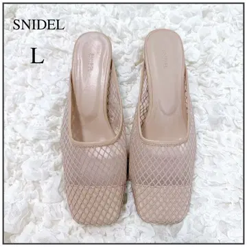 [새상품] 스나이델 SNIDEL 스퀘어 메쉬 사보 샌들 베이지 L