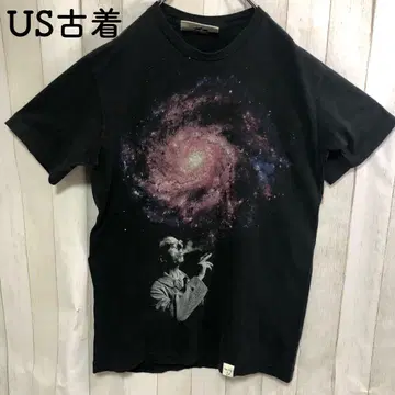 US 구제 티셔츠 블랙 imaginary foundation 인물 아트