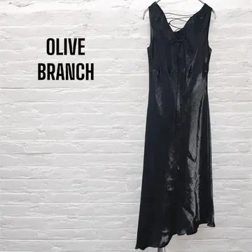 OLIVE BRANCH 레이스업 드레스 리본 광택 레이온 9AR