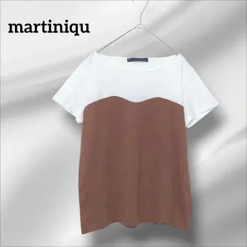 마르티니크 반팔 T셔츠 화이트/브라운 2톤
