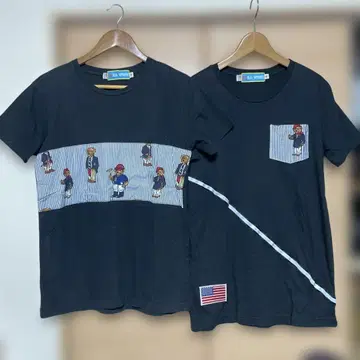 USA제 EZRA WINE 티셔츠 2장 세트 블랙